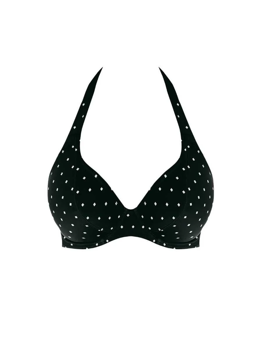 Jewel Cove Halter Bikini Top - Black