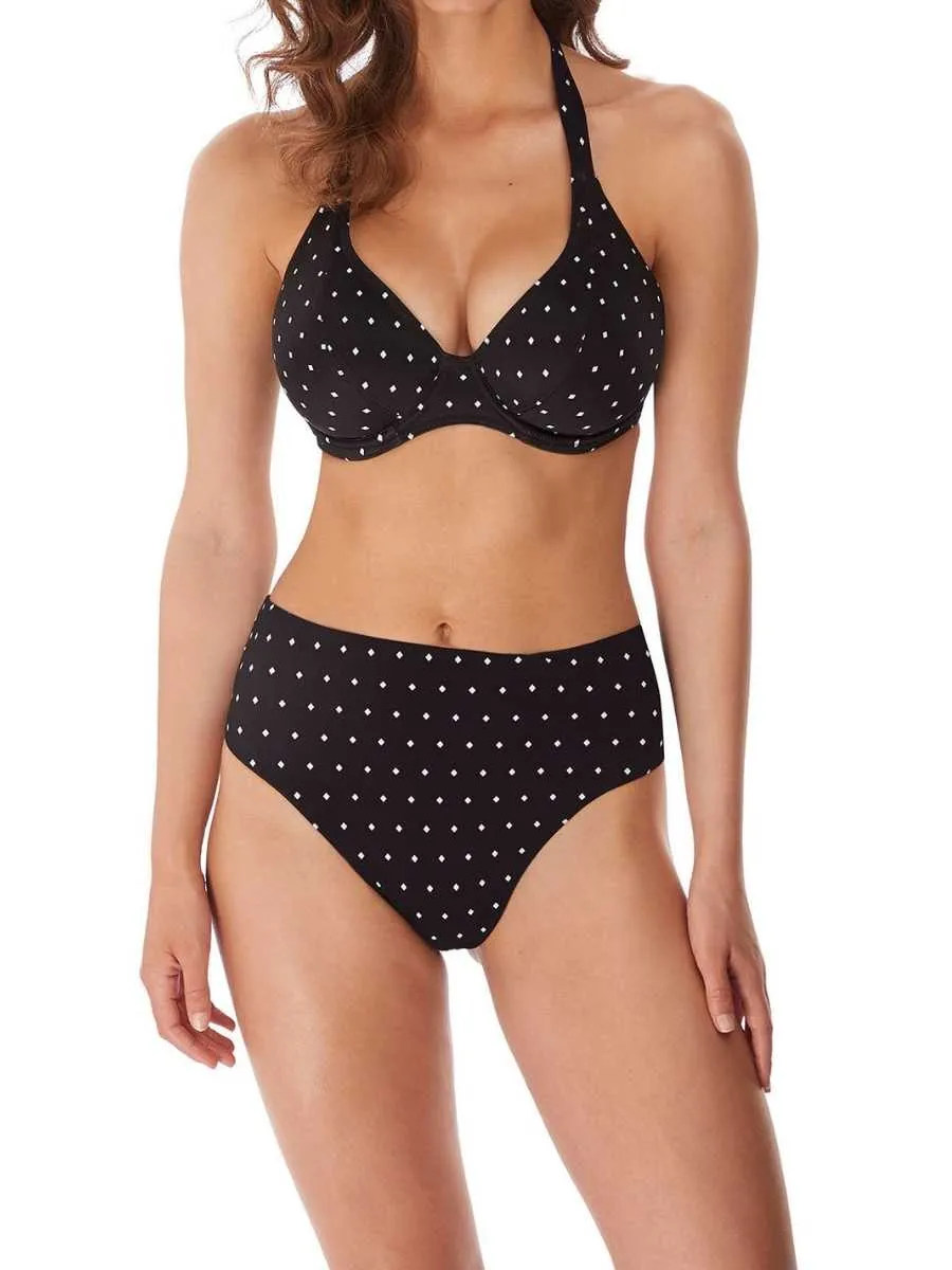 Jewel Cove Halter Bikini Top - Black
