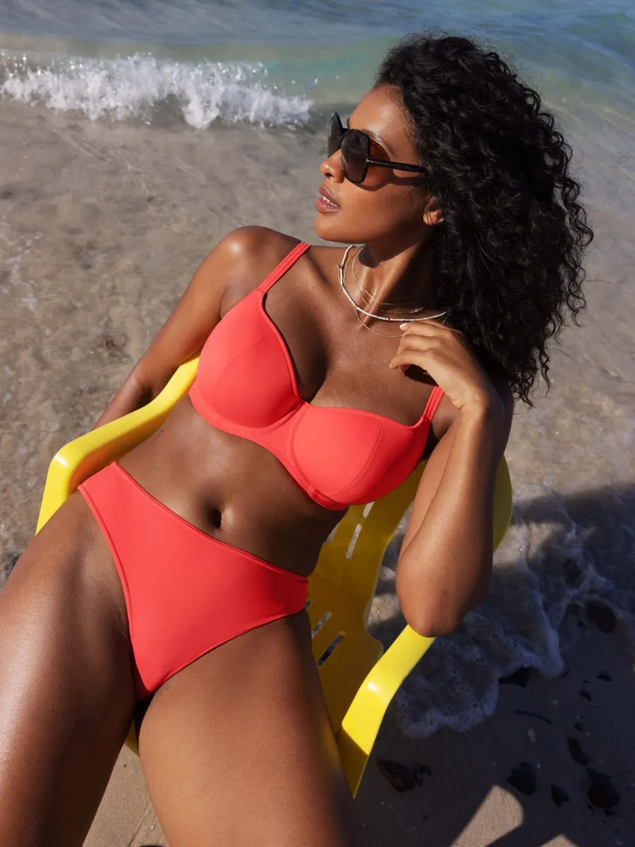 Jewel Cove Sweetheart Bikini Top - Plain Sunset