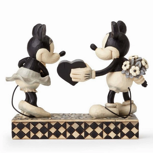 Jim Shore Black & White Mickey & Minnie Mouse "Real Sweetheart" Figurine