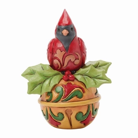Jim Shore Cardinal on Jingle Bell Mini Figurine 3.54" Decorative Mirror,Home Decor Mirror