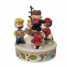 Jim Shore Charlie Brown and Friends around Christmas Musical Rotates "Spreading Christmas Cheer" Figurine Decorative Mirror,Home Decor Mirror