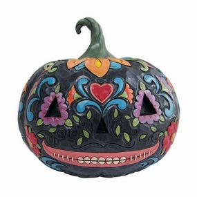 Jim Shore Day of the Dead Jack-O-Lantern Pumpkin Figurine Decorative Mirror,Home Decor Mirror