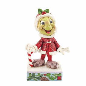 Jim Shore Disney Personality Pose Jiminy Cricket as Santa Be Wise and Be Merry Figurine Decorative Mirror,Home Decor Mirror
