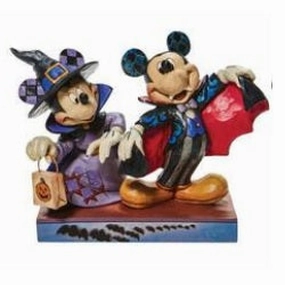 Jim Shore Disney Terrifying Trick-or-Treaters Minnie as a Witch and Mickey as a Vampire Figurine Decorative Mirror,Home Decor Mirror