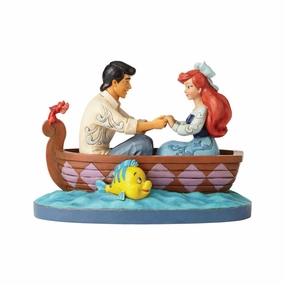 Jim Shore Disney The Little Mermaid Princess Ariel and Prince Eric Romantic Boat Ride Figurine "Waiting For A Kiss" Decorative Mirror,Home Decor Mirror