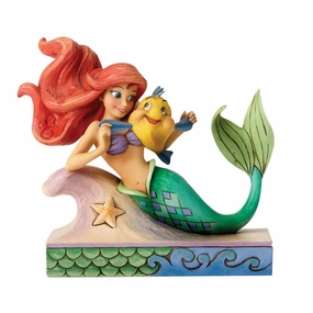 Jim Shore Disney The Little Mermaid Princess Ariel with Flounder Figurine "Fun and Friends" Decorative Mirror,Home Decor Mirror