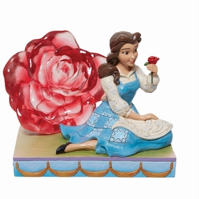 Jim Shore Disney Traditions Belle Clear Resin Rose Figurine Decorative Mirror,Home Decor Mirror