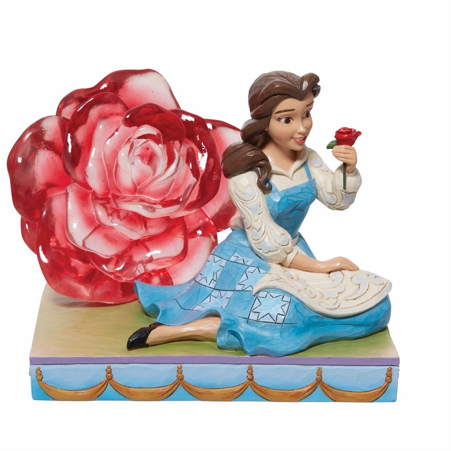 Jim Shore Disney Traditions Belle Clear Resin Rose Figurine Decorative Mirror,Home Decor Mirror