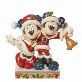 Jim Shore Disney Traditions Mickey & Minnie Santas Decorative Mirror,Home Decor Mirror