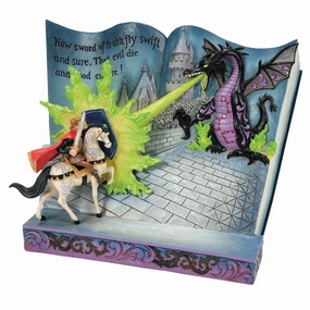 Jim Shore Disney Traditions Prince Philip and Dragon Story Figurine Decorative Mirror,Home Decor Mirror