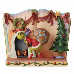 Jim Shore Dr. Seuss Grinch Stealing Presents Story Decorative Mirror,Home Decor Mirror