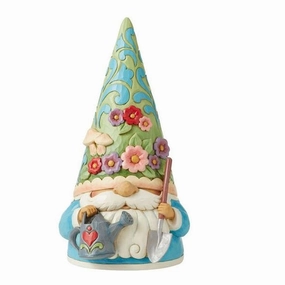 Jim Shore Gardening Gnome with Spring Floral Hat Holding Watering Can "Bloom and Grow" Figurine Statue 14.5" Decorative Mirror,Home Decor Mirror