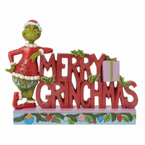 Jim Shore Grinch Merry Grinchmas Word Figurine Decorative Mirror,Home Decor Mirror