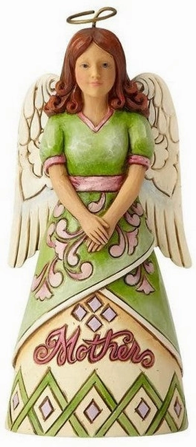Jim Shore Heartwood Creek by Enesco Pint Sized Mother Angel Figurine Decorative Mirror,Home Decor Mirror