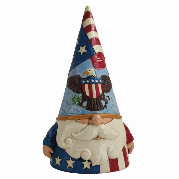 Jim Shore Heartwood Creek Gnome of the Free Patriotic Gnome with Bald Eagle Hat Figurine 11.5" Figurine Decorative Mirror,Home Decor Mirror