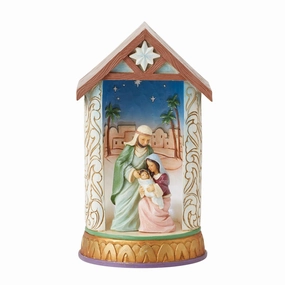 Jim Shore Heartwood Creek Holy Family Lighted Diorama Decorative Mirror,Home Decor Mirror