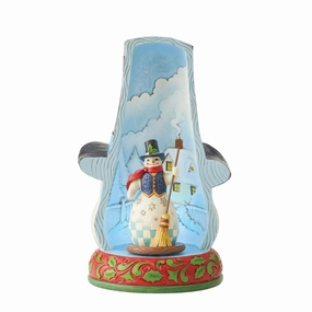 Jim Shore Heartwood Creek Lighted Snowman in Hat Decorative Mirror,Home Decor Mirror