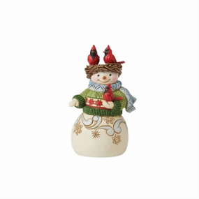 Jim Shore Heartwood Creek Mini Snowman with Nest on Head Decorative Mirror,Home Decor Mirror