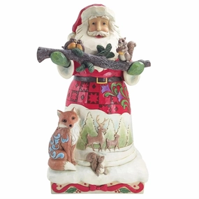 Jim Shore Heartwood Creek Santa With Animals Statue Figurine Decorative Mirror,Home Decor Mirror