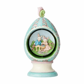 Jim Shore Heartwood Creek Strolling Through Spring Easter Egg with Rotating Scene Figurine Decorative Mirror,Home Decor Mirror