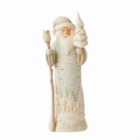 Jim Shore Heartwood Creek Woodland Birch Bark Santa Figurine Decorative Mirror,Home Decor Mirror