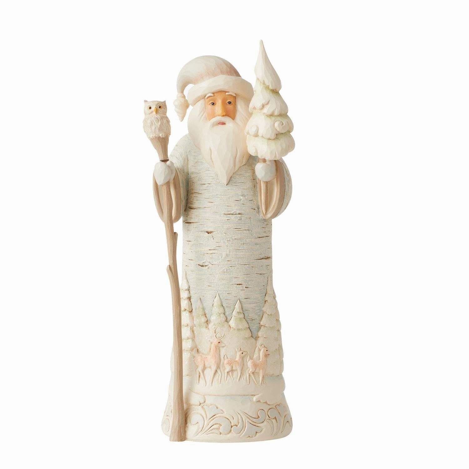 Jim Shore Heartwood Creek Woodland Birch Bark Santa Figurine Decorative Mirror,Home Decor Mirror