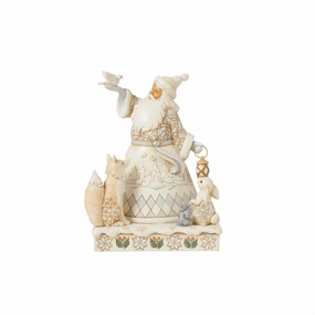 Jim Shore Heartwood Creek Woodland Santa Holding Dove Figurine Decorative Mirror,Home Decor Mirror