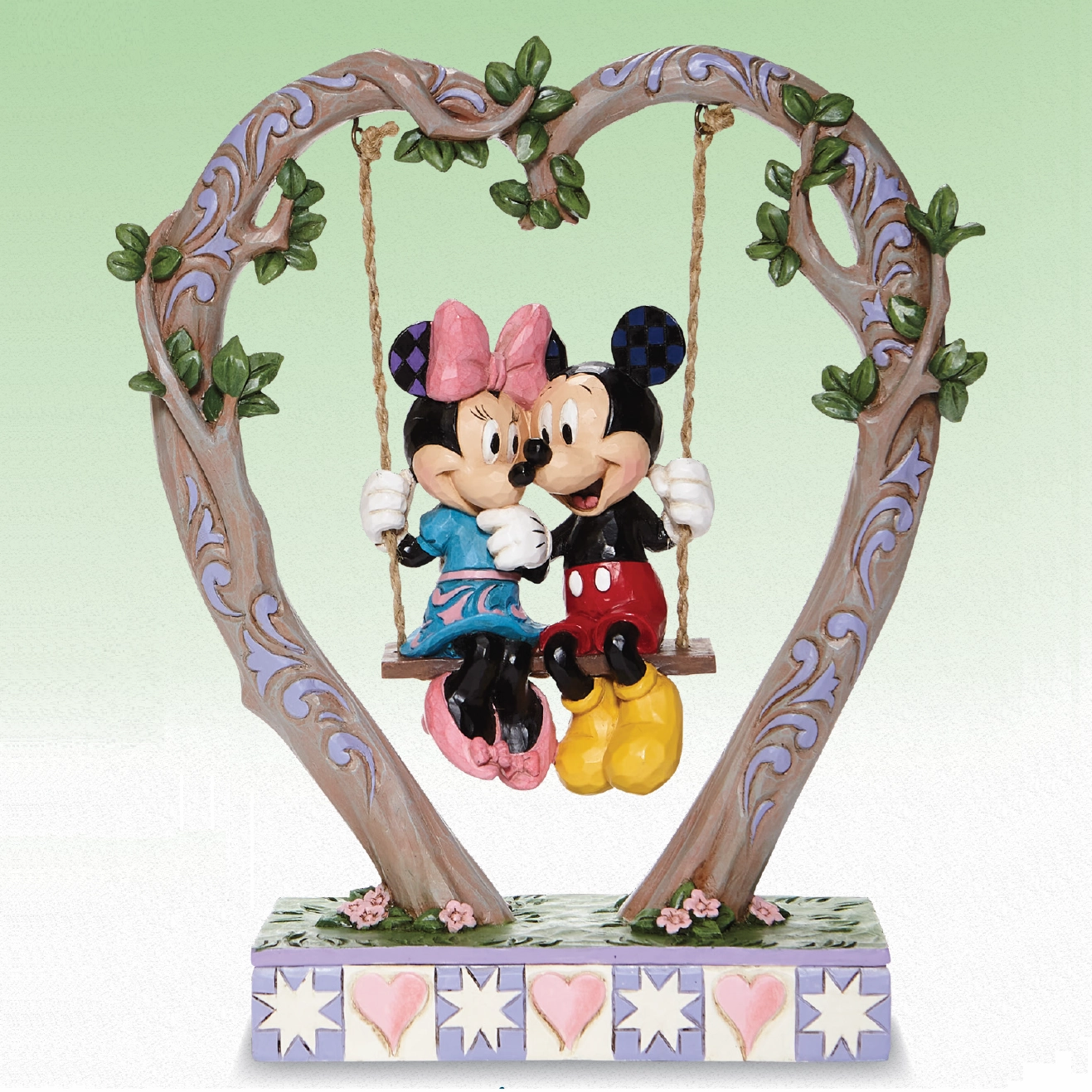 Jim Shore Mickey and Minnie Sweethearts in Swing Figurine Decorative Mirror,Home Decor Mirror
