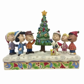Jim Shore Peanuts Charlie Brown & Friends Decorate Christmas Tree Figurine 8" Decorative Mirror,Home Decor Mirror