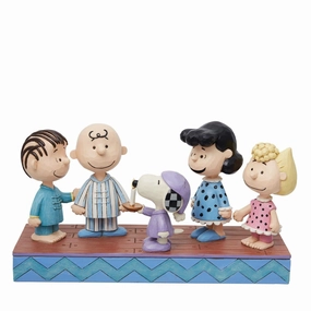 Jim Shore Peanuts gang in Christmas PJ's Decorative Mirror,Home Decor Mirror
