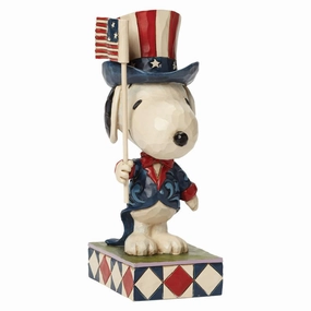 Jim Shore Peanuts Patriotic Snoopy with American Flag Figurine Decorative Mirror,Home Decor Mirror