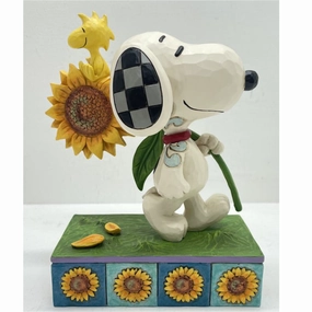 Jim Shore Peanuts Snoopy and Woodstock with Sunflower "Sunsational Friendship" Hallmark Exclusive Figurine Decorative Mirror,Home Decor Mirror