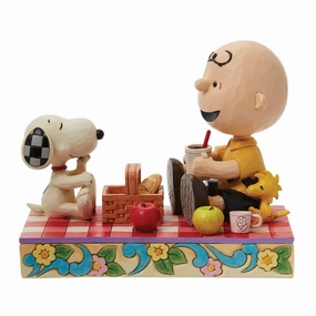 Jim Shore Peanuts Snoopy, Charlie Brown & Woodstock Picnic Figurine Decorative Mirror,Home Decor Mirror