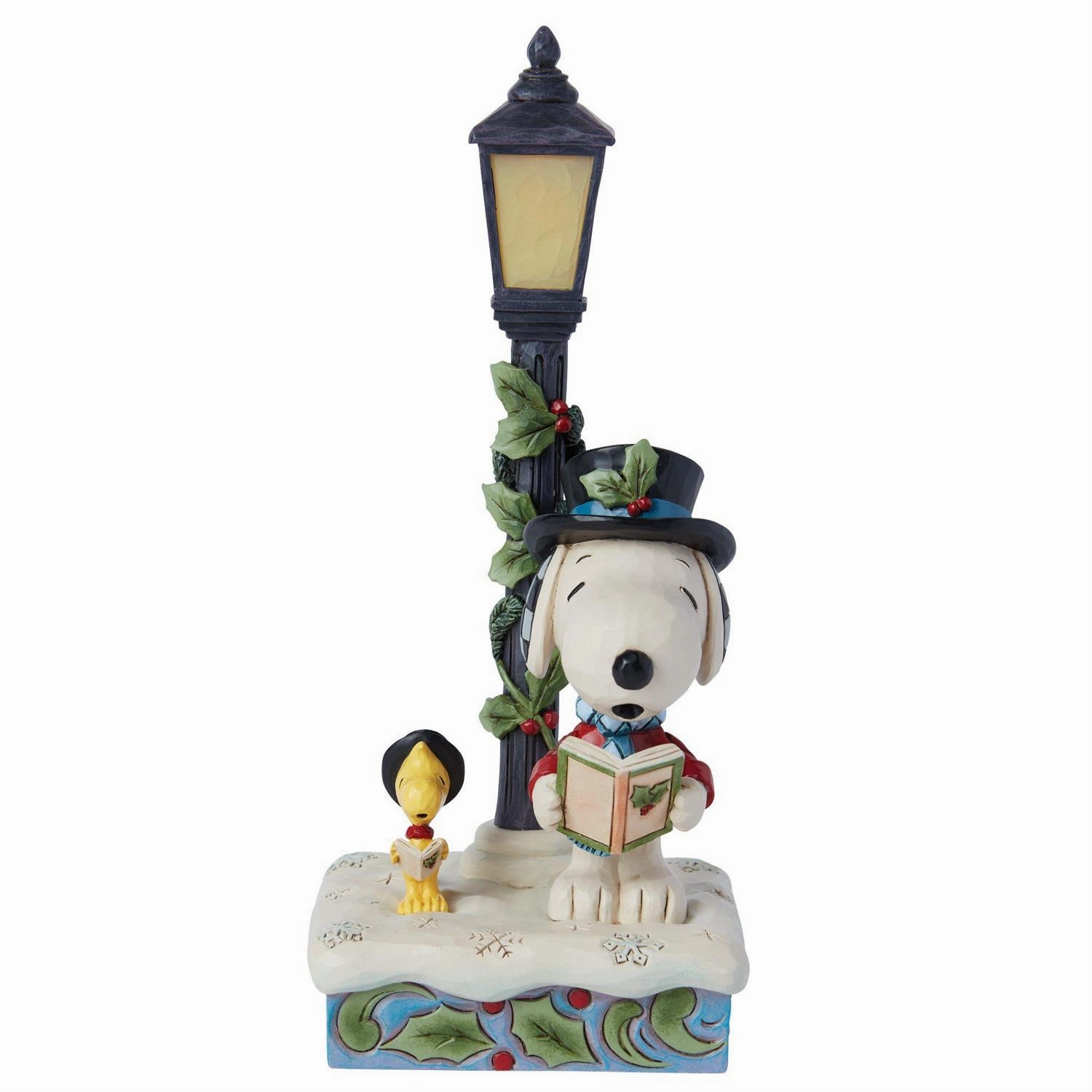 Jim Shore Snoopy & Woodstock Lamp Post Figurine Decorative Mirror,Home Decor Mirror
