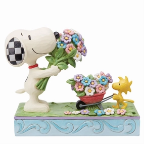 Jim Shore Snoopy Flowers & Woodstock Figurine Decorative Mirror,Home Decor Mirror