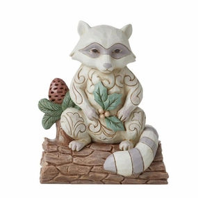 Jim Shore White Woodland Raccoon with Pinecone Figurine Decorative Mirror,Home Decor Mirror
