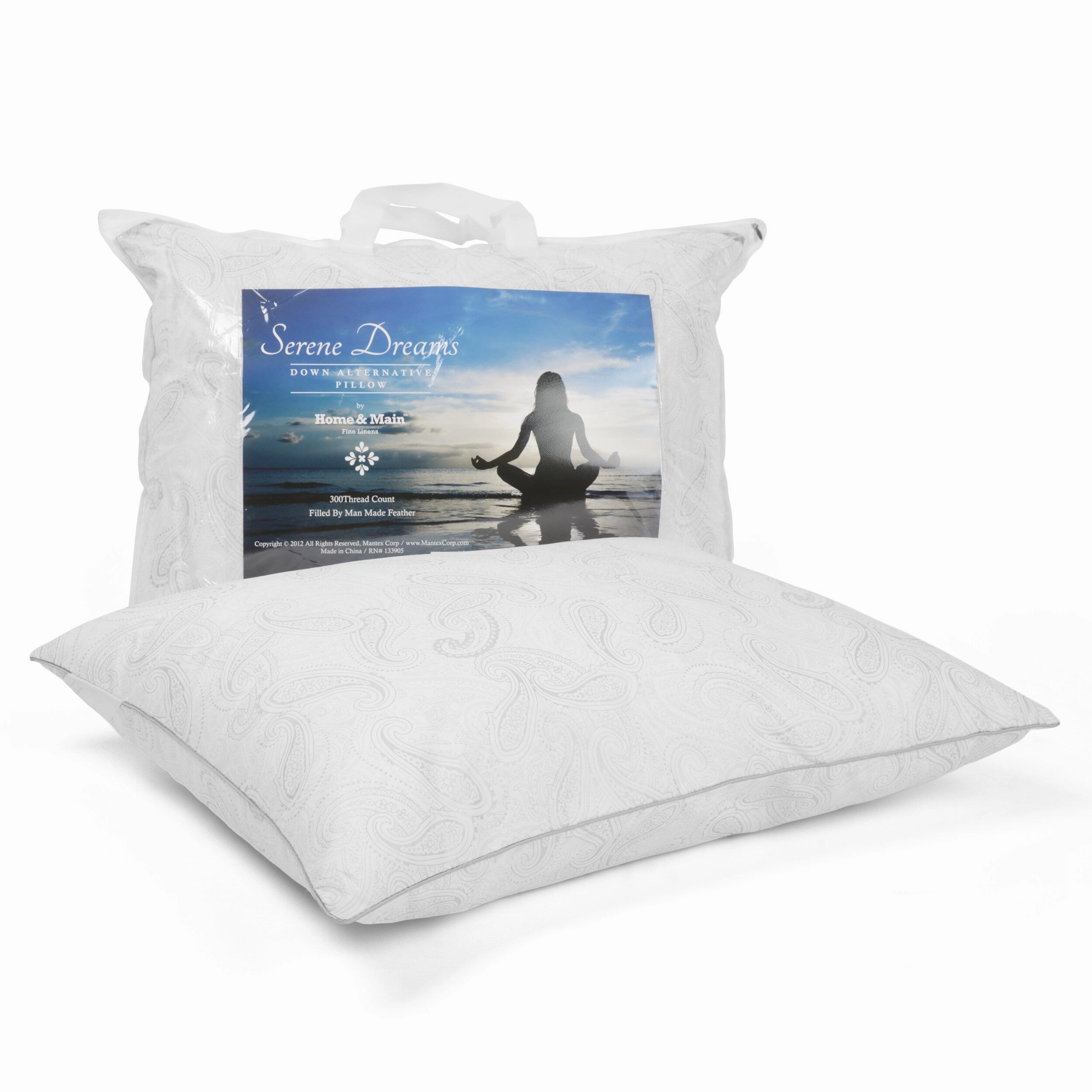 Journee Home 300 Thread Count Down Alternative Pillow (Set of 2) - White