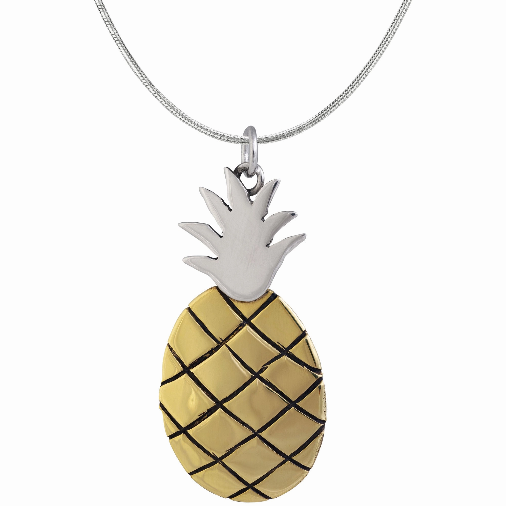 Juicy Pineapple Sterling & Brass Necklace