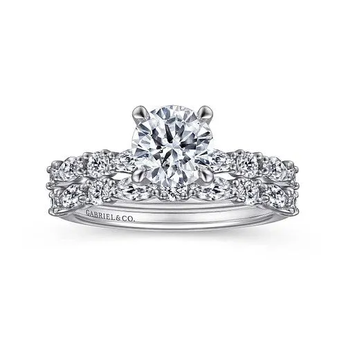 Juliet - 14K White Gold Round Diamond Engagement Ring (Setting Only)