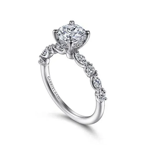 Juliet - 14K White Gold Round Diamond Engagement Ring (Setting Only)