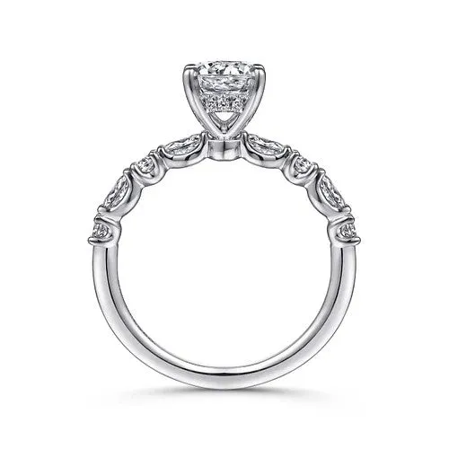 Juliet - 14K White Gold Round Diamond Engagement Ring (Setting Only)