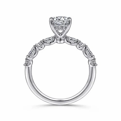 Juliet - 14K White Gold Round Diamond Engagement Ring (Setting Only)