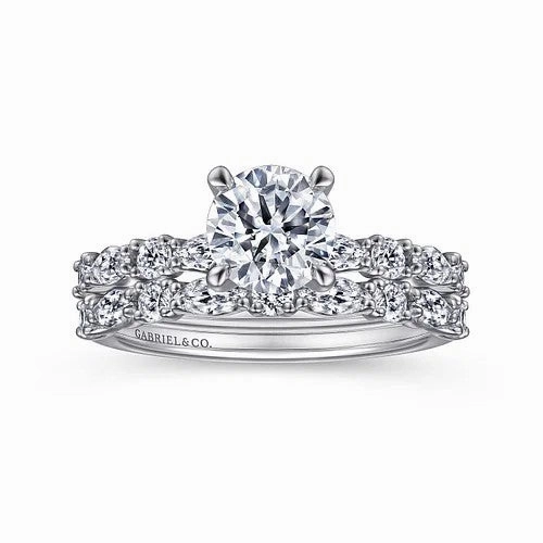 Juliet - 14K White Gold Round Diamond Engagement Ring (Setting Only)
