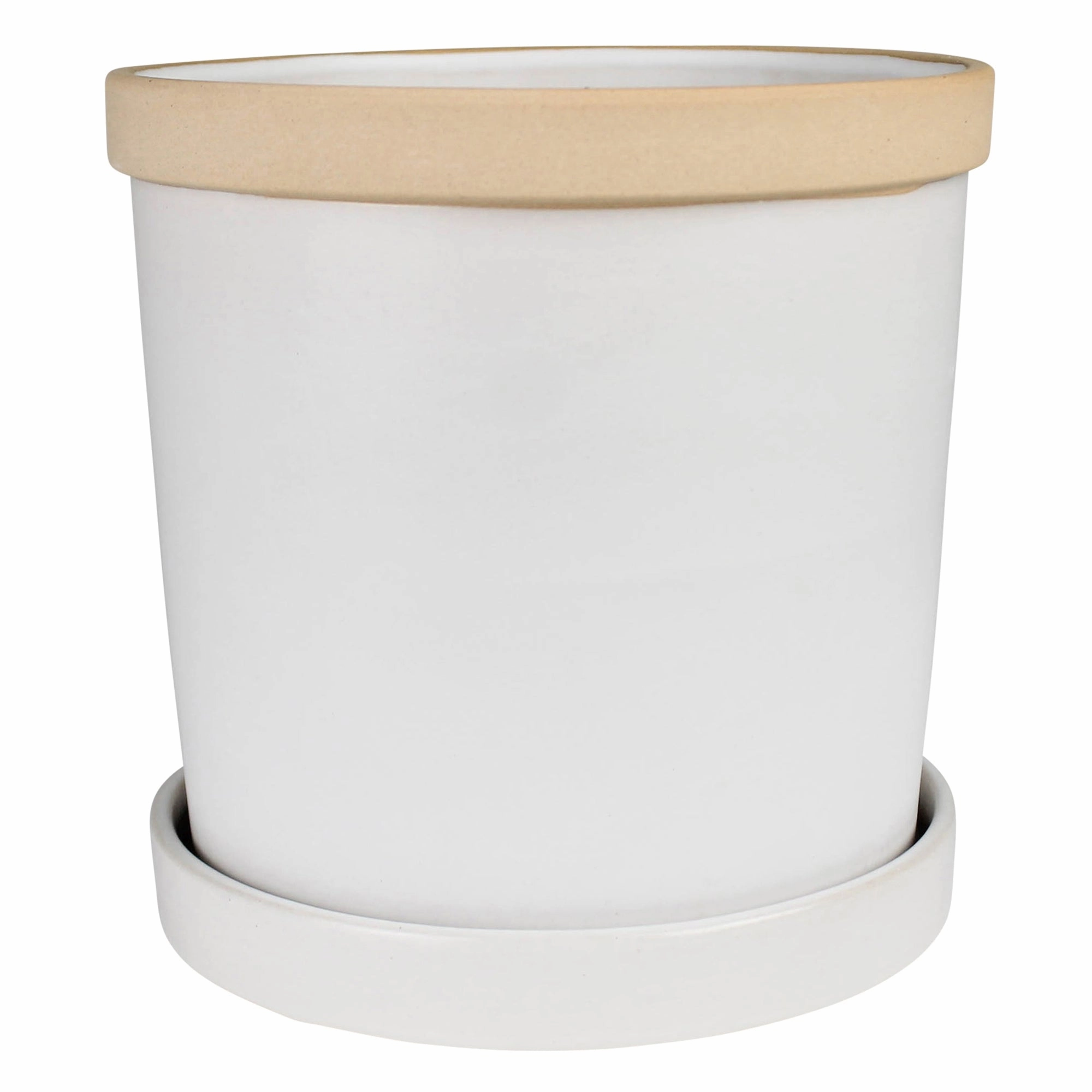 June Cachepot with Saucer, Ceramic - 4" Vase,Ceramic Vase