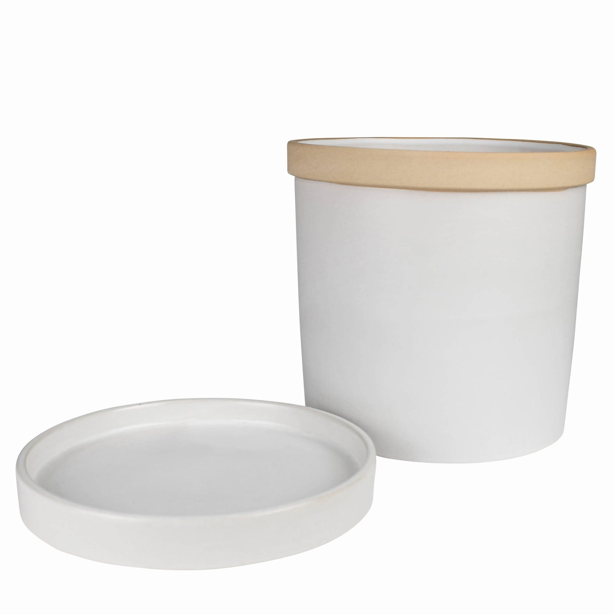 June Cachepot with Saucer, Ceramic - 4"