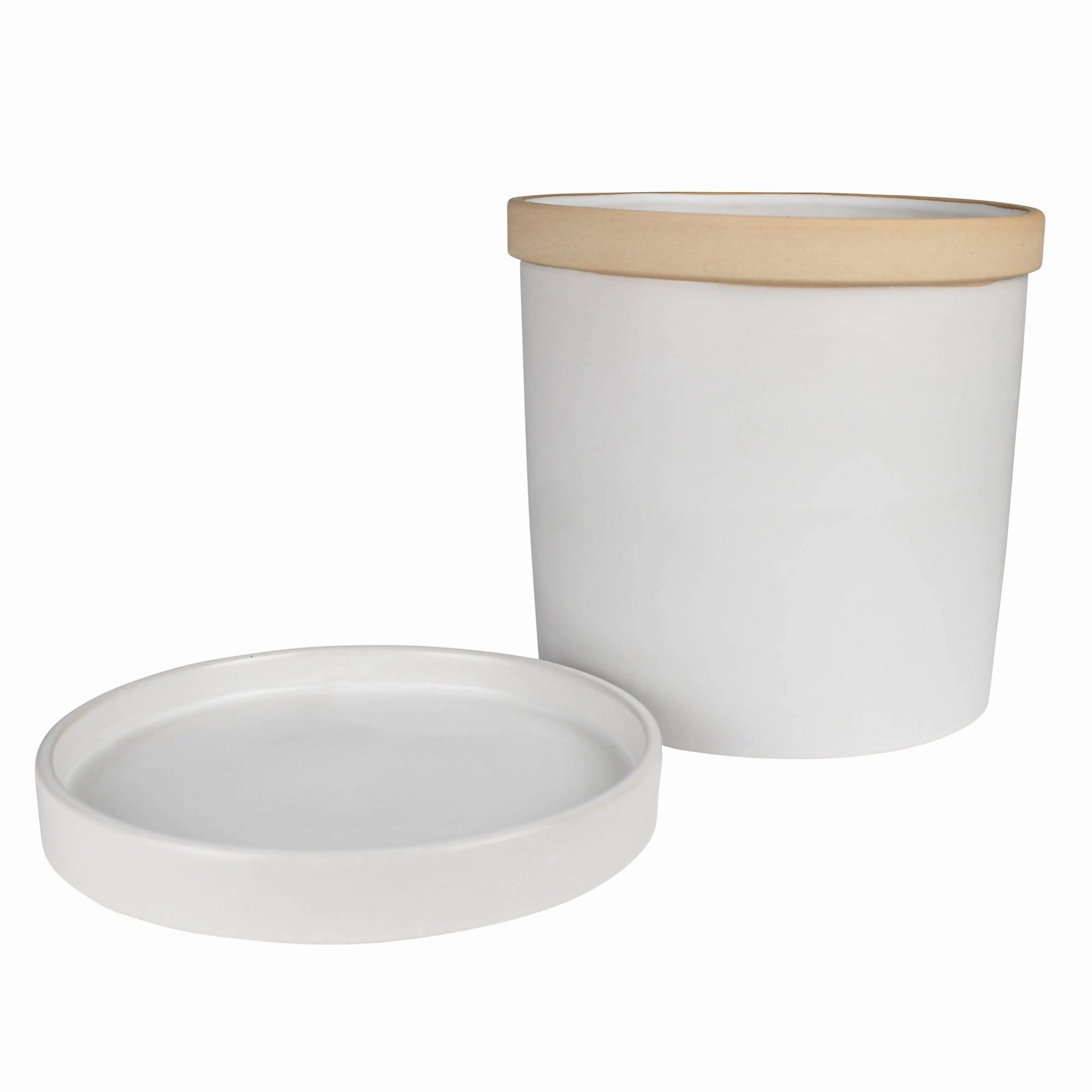 June Cachepot with Saucer, Ceramic - 6"