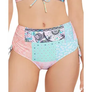 Juniors Womens High Waist Printed Swim Bottom Separates