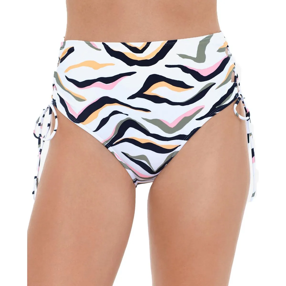 Juniors Womens High Waist Printed Swim Bottom Separates