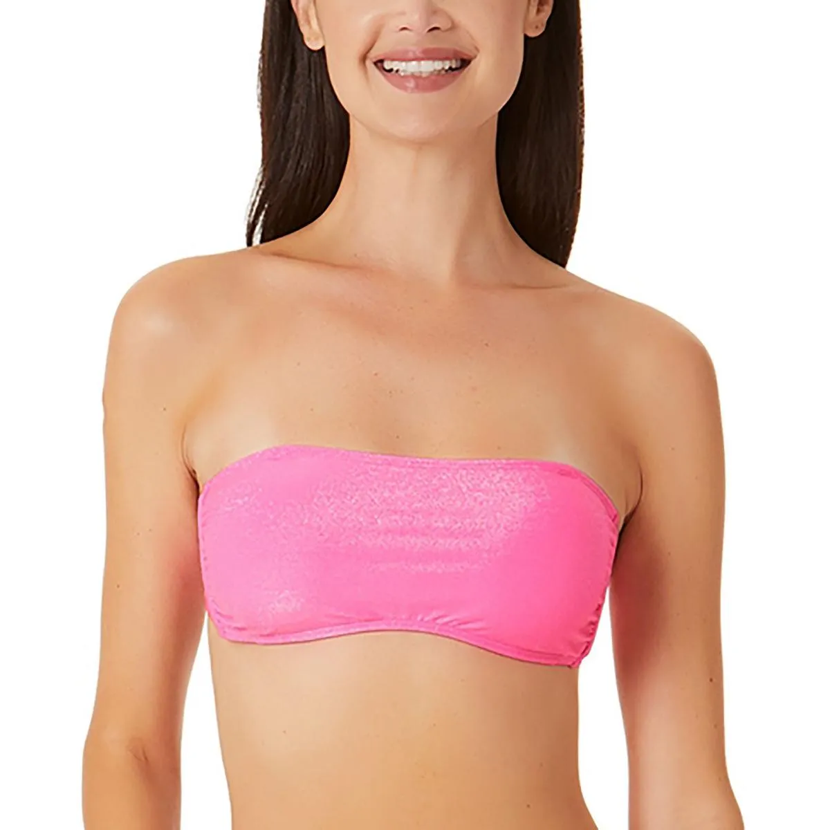 Juniors Womens Metallic Bandea Bikini Swim top